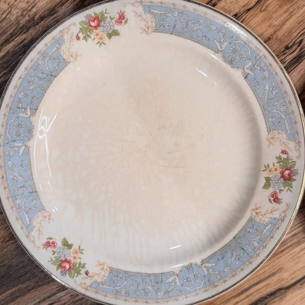 1939 Edwin Knowles-Blue Dawn Collection,Semi-Vitreous-Salad Plates-7.5”-Set of 4